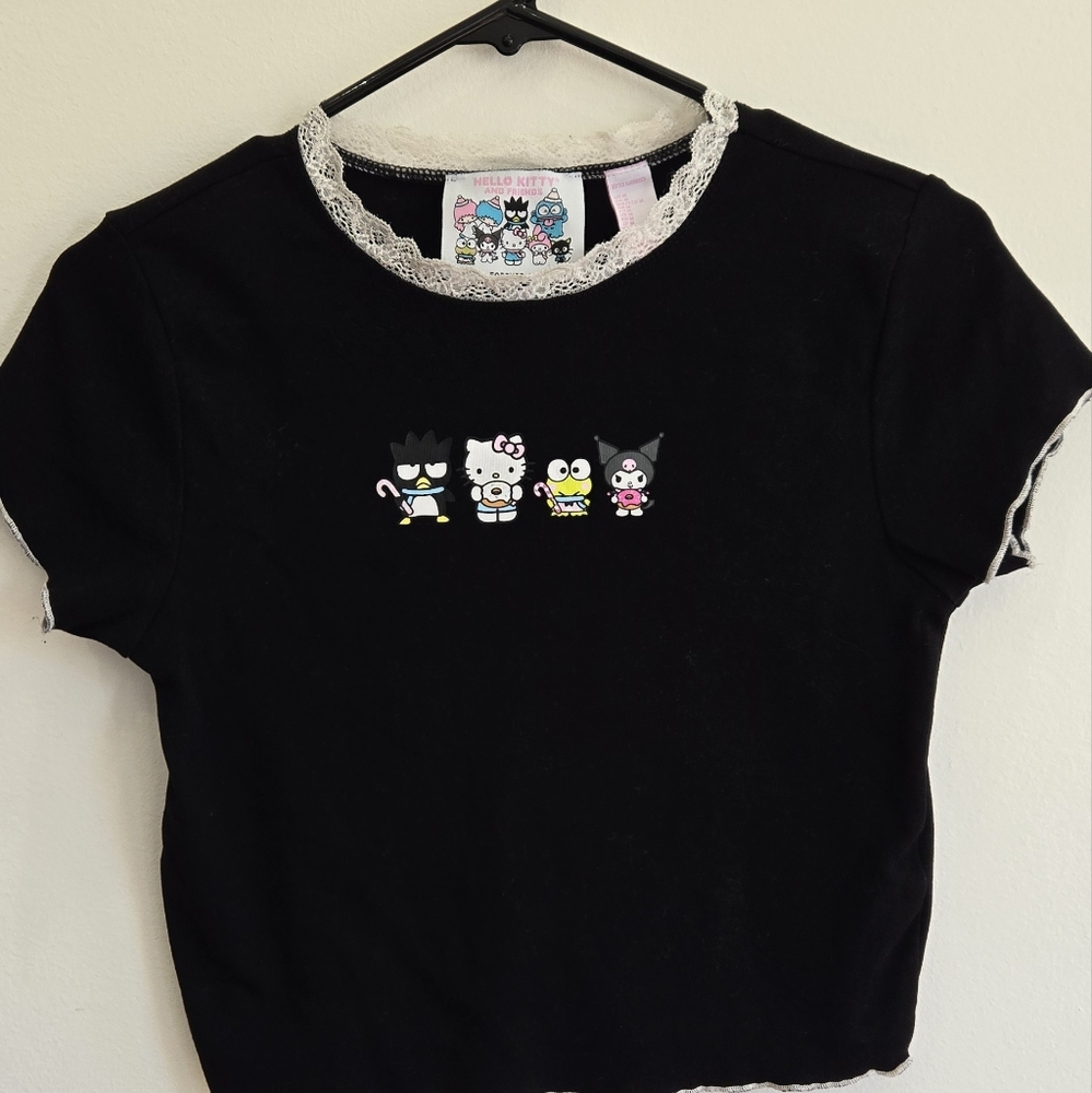 Forever 21 X Hello Kitty and Friends Black Croptop Sz Med